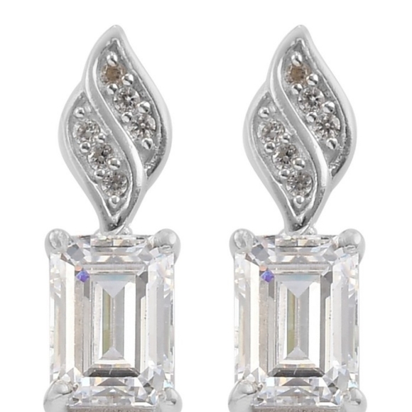 NWT Lustro Stella Premium Cubic Zirconia from Swarovski Stud Earrings - Picture 10 of 12